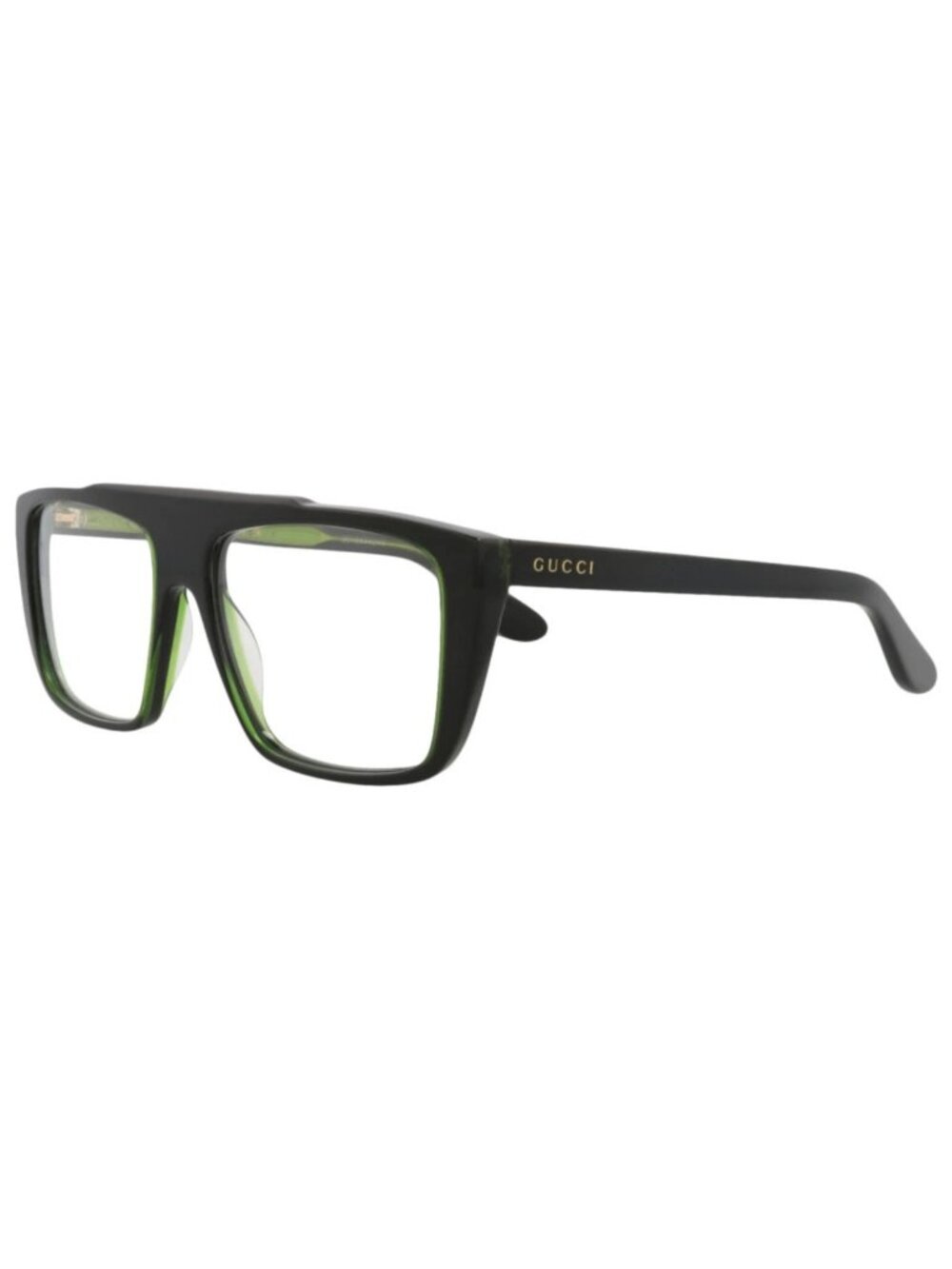 New Gucci Women's Eyeglasses Square Rectangle Acetate Frame Mens Black Black